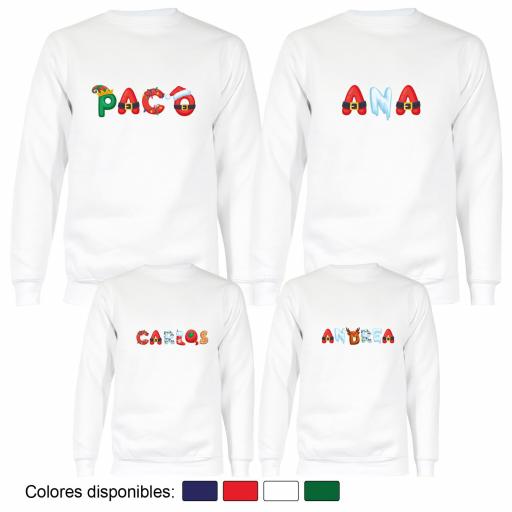 4 Sudaderas Navidad Nombres Estilo Navideño 2