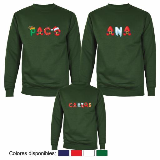 3 Sudaderas Navidad Nombres Estilo Navideño 2 [3]