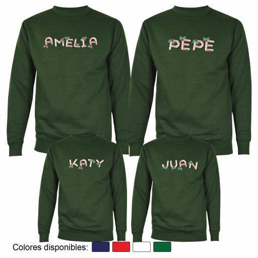 4 Sudaderas Navidad Nombres Estilo Navideño