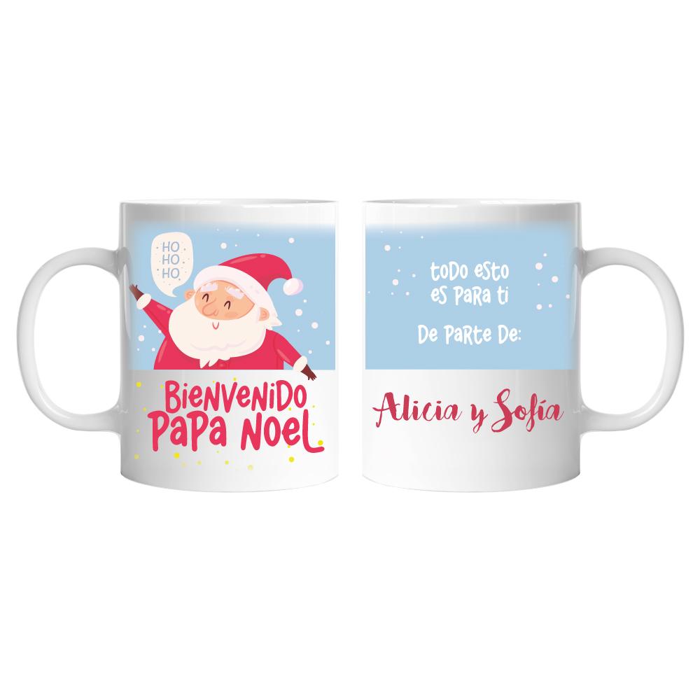 Taza Navidad Leche para Papa Noel con Nombre