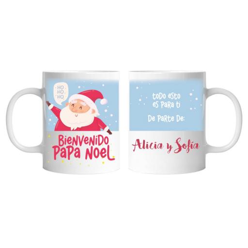 Taza Navidad Leche para Papa Noel con Nombre