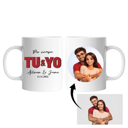 Taza Personalizada Foto Efecto Dibujos Animados