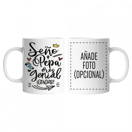 Taza personalizada seño eres genial [0]