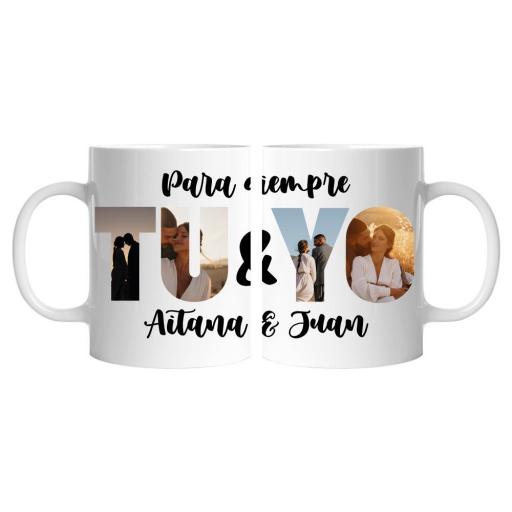Taza Personalizada Tu y Yo con Fotos y Nombres