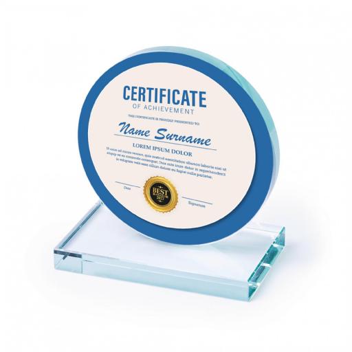 Trofeo - Placa de cristal Personalizada Redonda [0]