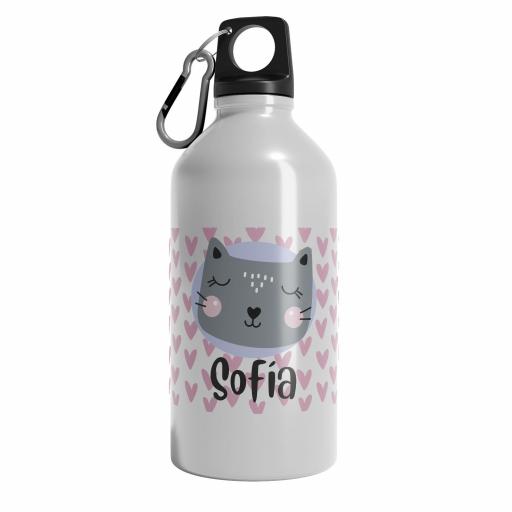 Botella agua personalizada Gatito Niña