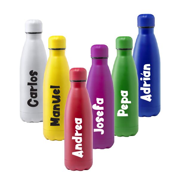 Botella Acero Colores Personalizada con Nombre