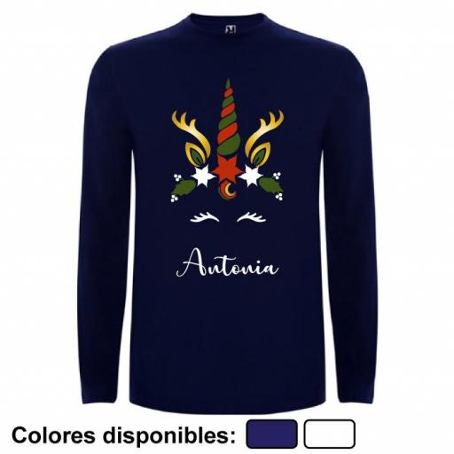 Camiseta Unicornio Navidad con Nombre