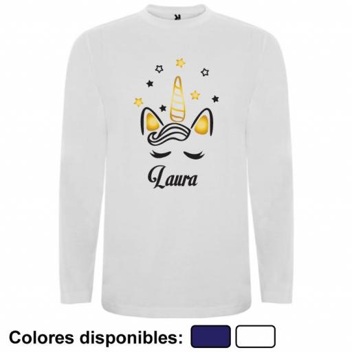 Camiseta Unicornio Oro Navidad con Nombre [1]