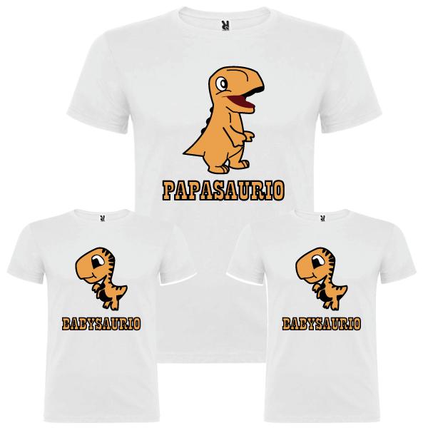3 Camisetas Dinosaurio (Padre e Hijos)
