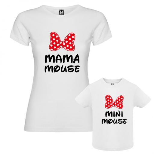 Camiseta Mamá Mouse + Camiseta Mini Mouse con lazo
