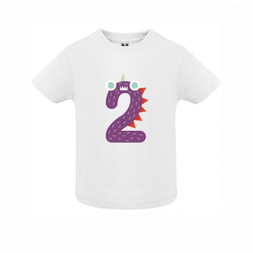 Camiseta Infantil Personalizada Cumpleaños Dinosaurios Mod 2
