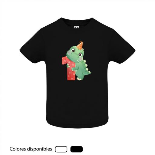 Camiseta Infantil Personalizada Cumpleaños Dinosaurios [1]
