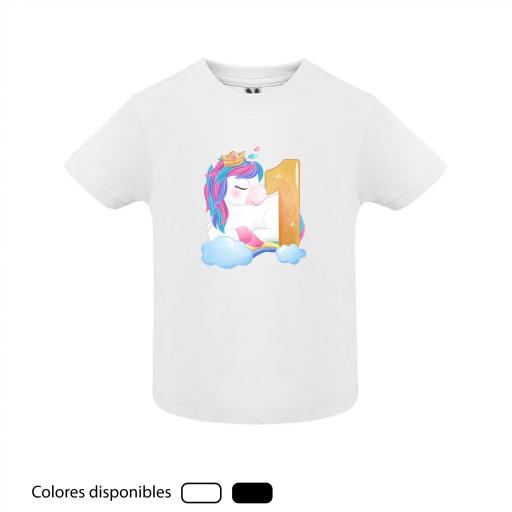 Camiseta Infantil Personalizada Cumpleaños Unicornio