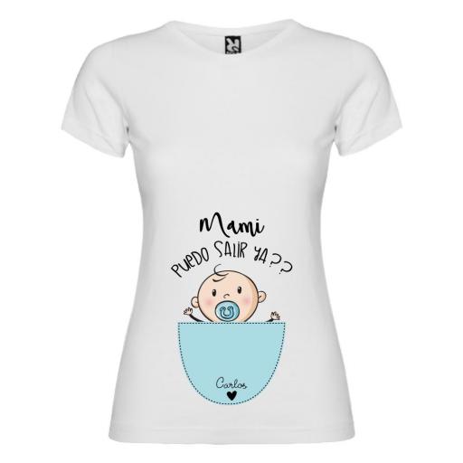 Camiseta Madre Embarazada con Nombre Niño