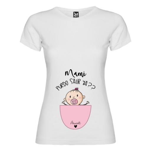Camiseta Madre Embarazada con Nombre Niña