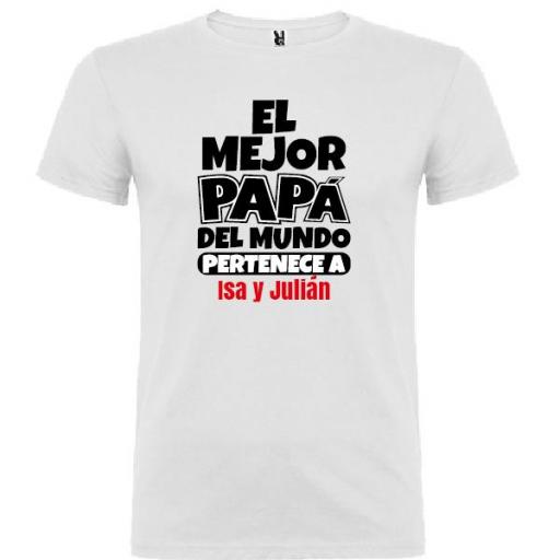 Camiseta El Mejor Papá del Mundo Pertenece A [0]