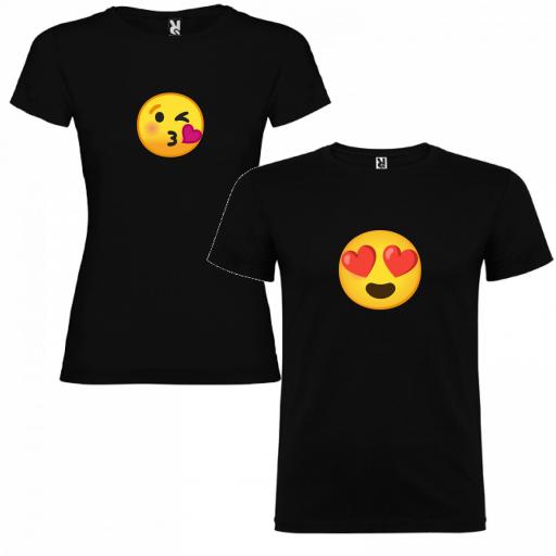 2 Camisetas Emoticonos Amor