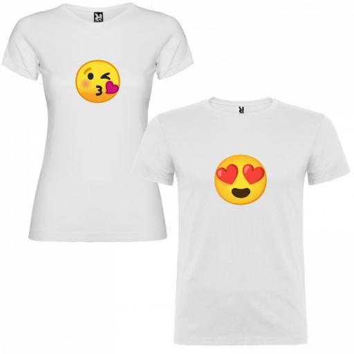 2 Camisetas Emoticonos Amor