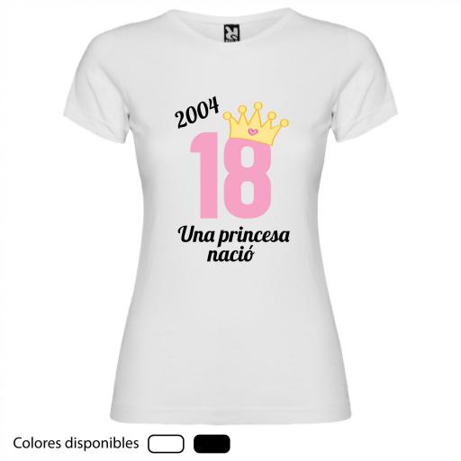 Camiseta Personalizada Cumpleaños Una Princesa nació...