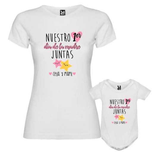 Camiseta Madre + Body Nuestro Primer Día de la Madre Juntas