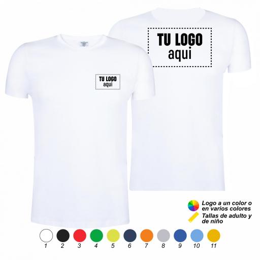 Pack 25 Camisetas Algodón con Logo - Impresión Ambas Caras