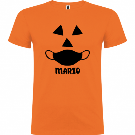 Camiseta Calabaza Halloween  con Mascarilla (Unisex) [0]