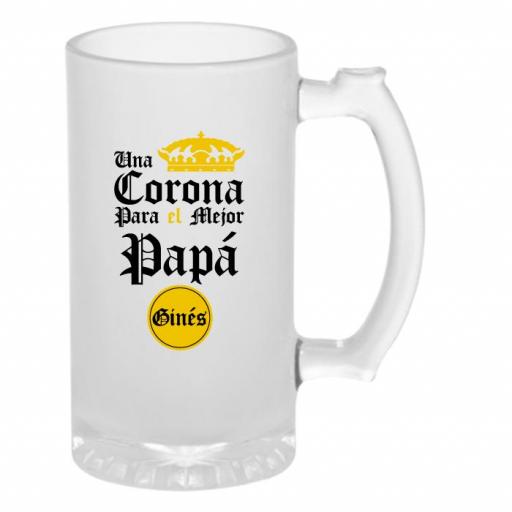 Jarra de Cristal Padre Corona Cerveza [0]