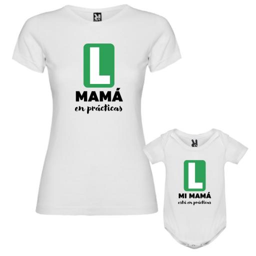 Camiseta Madre + Body Mamá en Prácticas