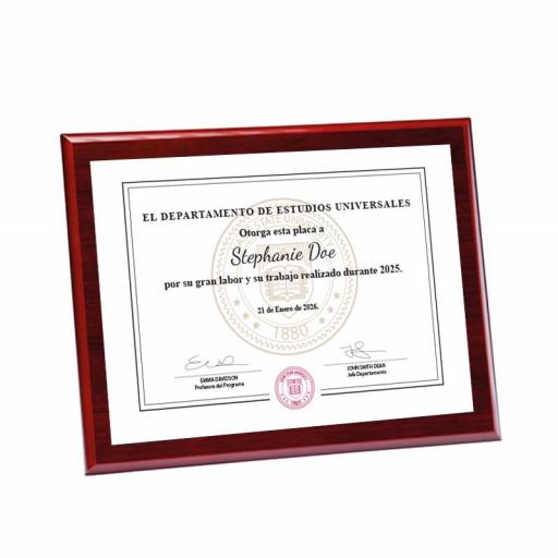 Placa Conmemorativa de Madera con Chapa Personalizable [2]