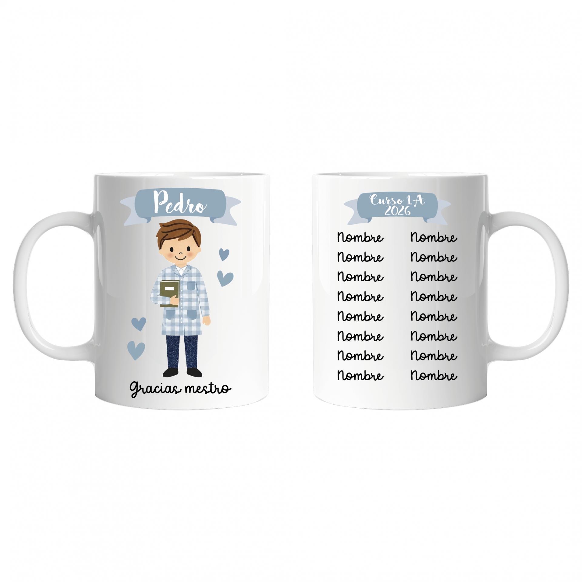 Taza Personalizada Maestro Dibujo con nombres de alumnos