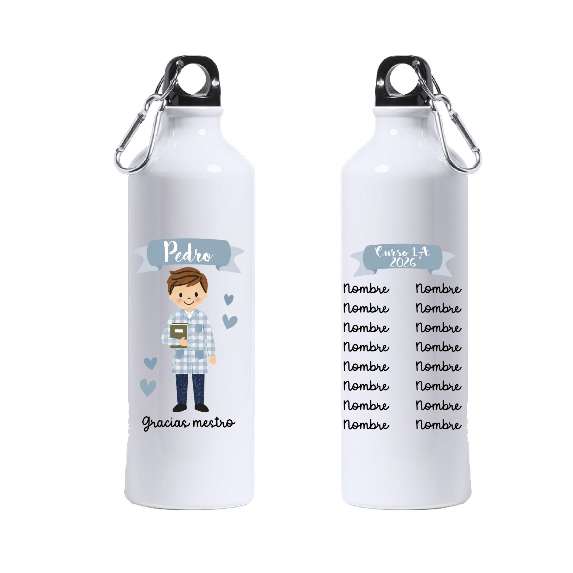 Botella Personalizada Maestro Dibujo con nombres de alumnos