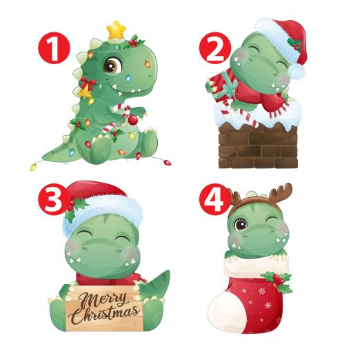 4 Sudaderas Familia Dinosaurio Navidad [2]