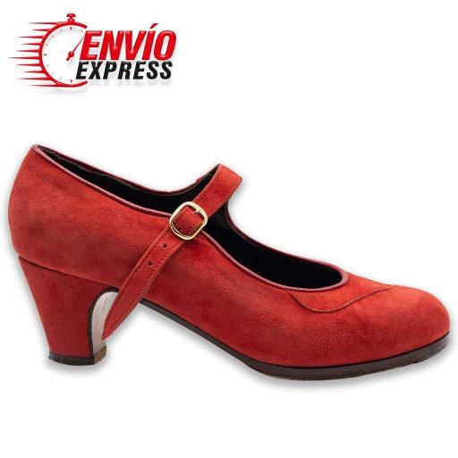 Calzado Flamenco Mercedes Ante Rojo [1]