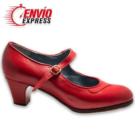 Calzado Flamenco Mercedes Piel Roja [1]