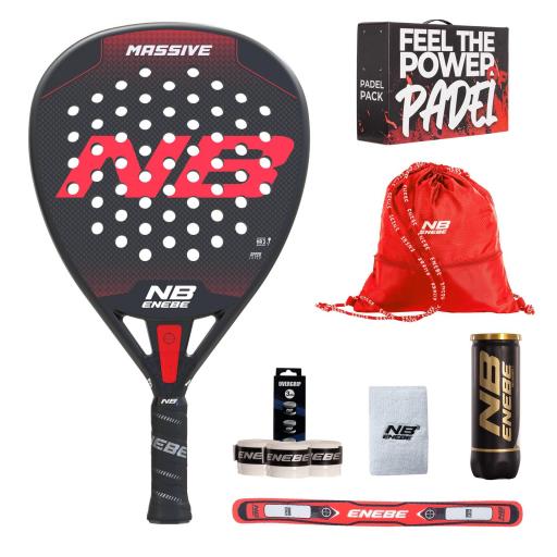 PACK PALA PÁDEL ENEBE MASSIVE ROJA