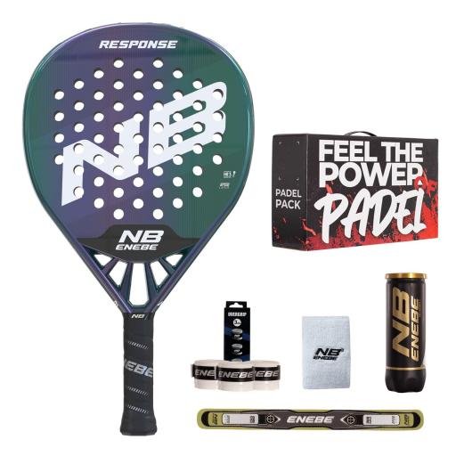 PACK PALA PÁDEL ENEBE RESPONSE FIBER BLUE NEW