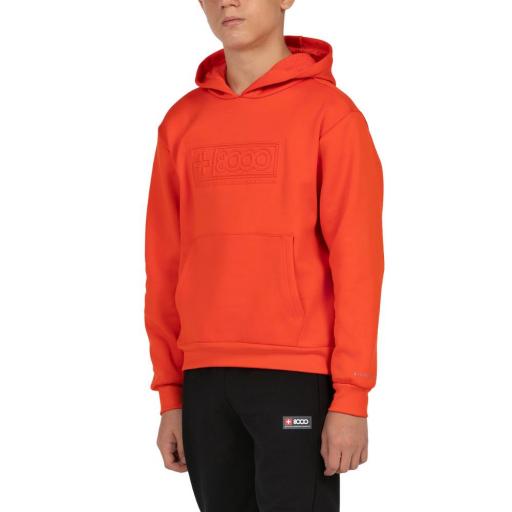 +8000 INDIRA Naranja – Sudadera Niño Trekking con Capucha, Interior Perchado y Logo 3D [1]