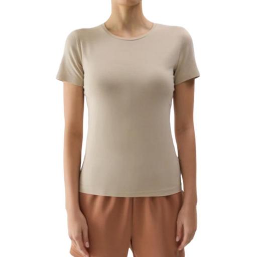 CAMISETA 4F LISA SLIM PARA MUJER - BEIGE TTSHF1267 [2]