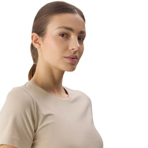 CAMISETA 4F LISA SLIM PARA MUJER - BEIGE TTSHF1267 [3]