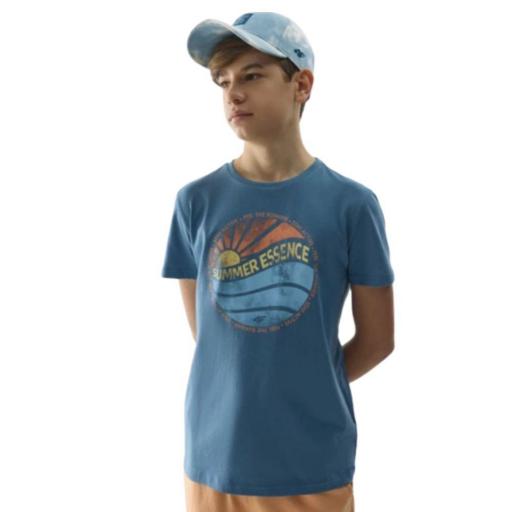 CAMISETA 4F NORMAL CON ESTAMPADO PARA NIÑO - DENIM TTSHM1135 [0]