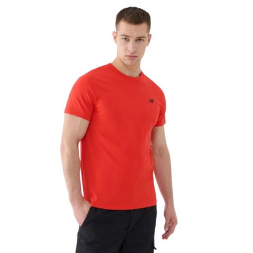 CAMISETA BÁSICA REGULAR FIT PARA HOMBRE. 4F TTSHM2256. Rojo