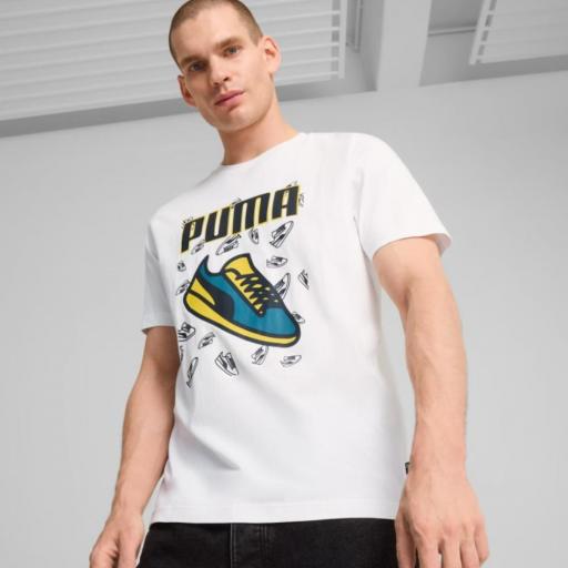 CAMISETA MANGA CORTA PUMA GRAPHICS SNEAKER HOMBRE. 683209 02 Blanco