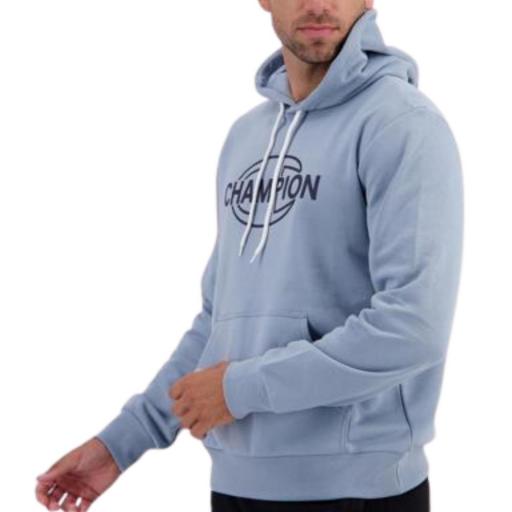 CHAMPION 221647 Azul – Sudadera Hombre con Capucha y Bolsillo Canguro de Felpa Suave [1]