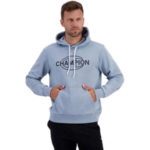 CHAMPION 221647 Azul – Sudadera Hombre con Capucha y Bolsillo Canguro de Felpa Suave [0]