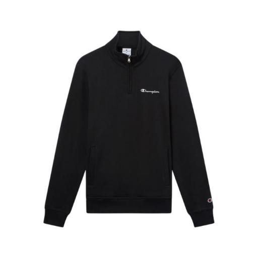 CHAMPION 221797 KK001 – Sudadera Hombre Icons Negra con Media Cremallera y Forro Interior Perchado [4]