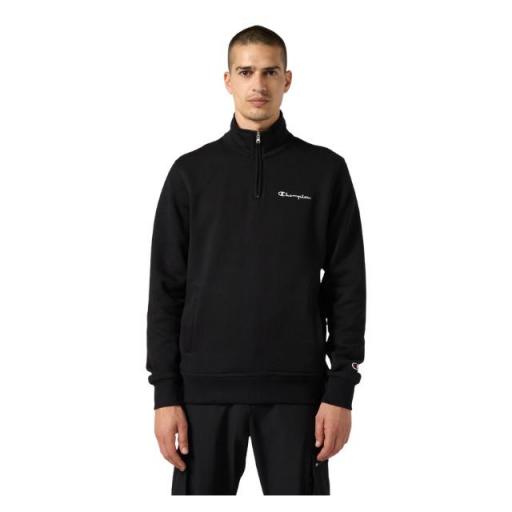 CHAMPION 221797 KK001 – Sudadera Hombre Icons Negra con Media Cremallera y Forro Interior Perchado [0]