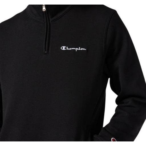 CHAMPION 221797 KK001 – Sudadera Hombre Icons Negra con Media Cremallera y Forro Interior Perchado [3]