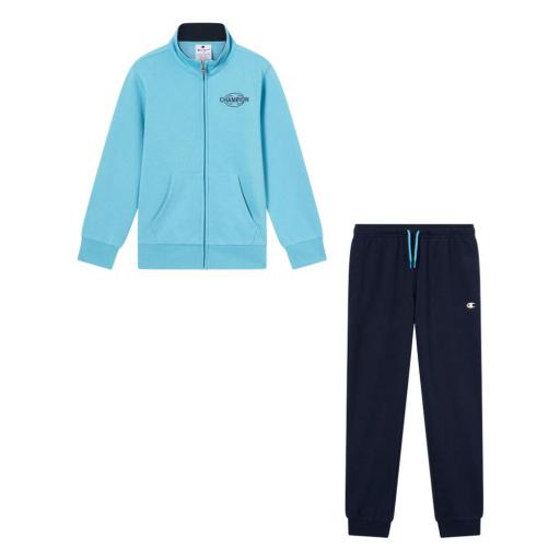 CHAMPION 307261 BS205 Azul Claro – Chándal Niño con Cremallera Completa e Interior Afelpado [3]