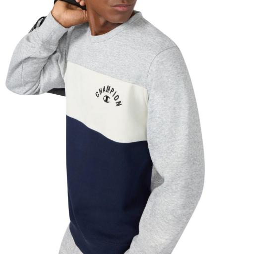 CHAMPION SUDADERA ICONS CUELLOR REDODONDO HOMBRE. 221228 Gris. [0]